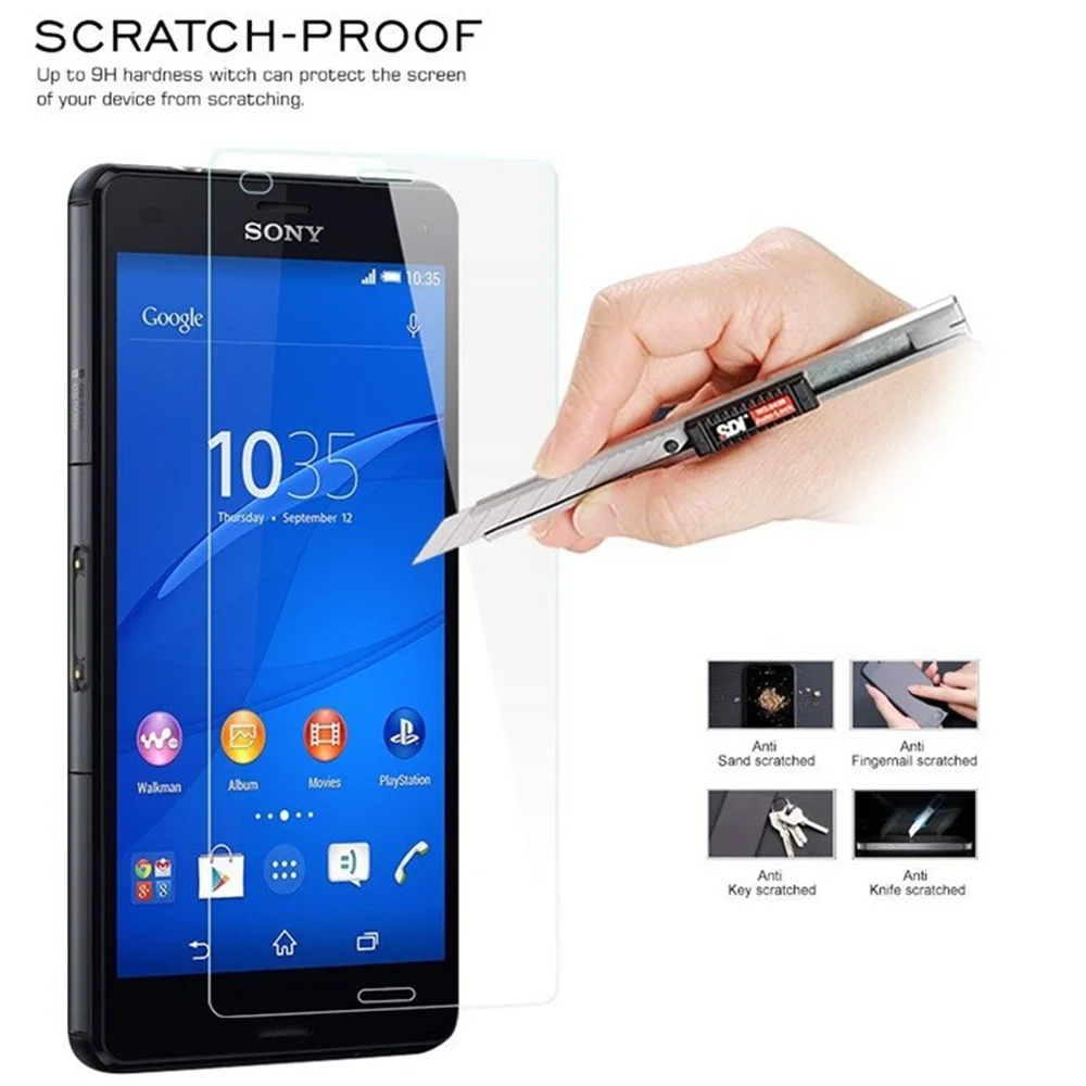 9H HD Защитная стеклянная пленка для Sony Xperia Z3 Compact Z Z1 Z2 Z4 Z5 M2 M4 M5 закаленное стекло