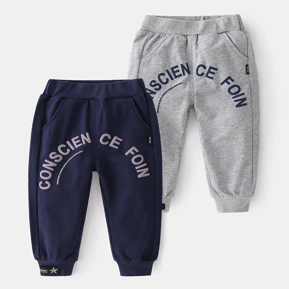 

2021 Hot Boys Pants Trousers 1-8 Years Letter Solid Causal Pants Sports and Leisure Cargo Pants Korean Fashion Trousers Clothes
