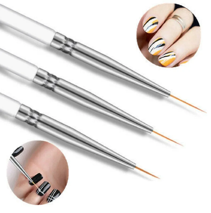 3 шт./компл. кисть для ногтей акрил горный хрусталь 2 способа УФ гель рисования