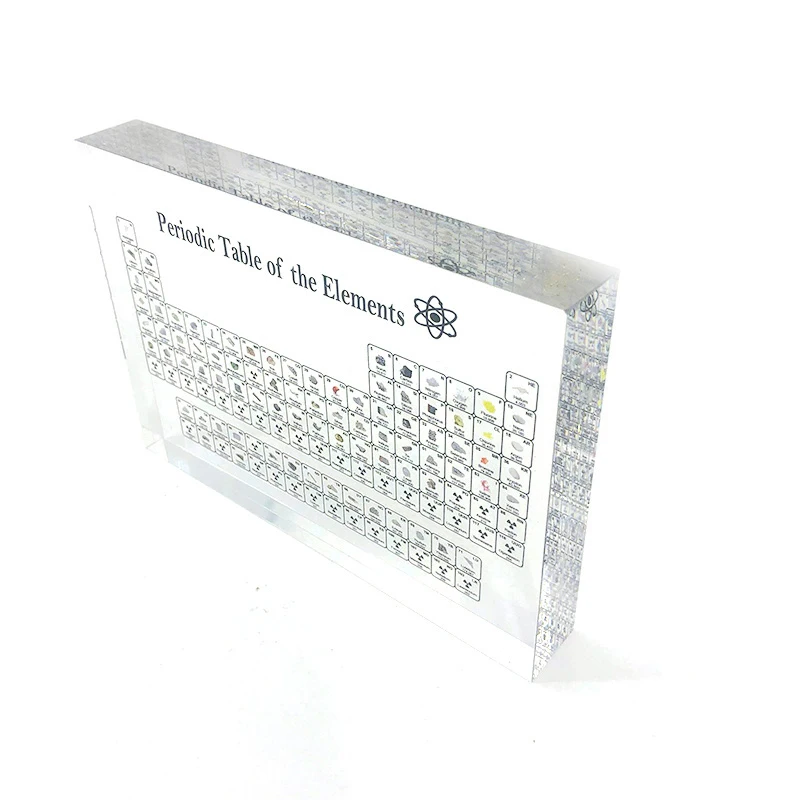 

Periodic Table Of Chemical Elements Chemical Elements Display Card Three-Dimensional Glass Shape D1