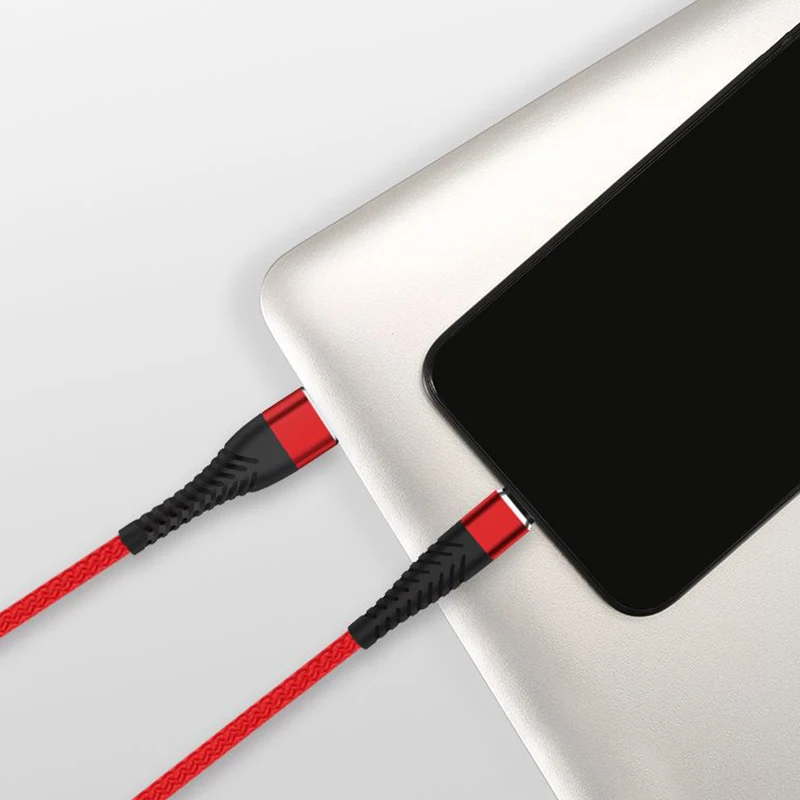 Кабель для быстрой зарядки и передачи данных в нейлоновой оплетке 2 4 А iPhone Android