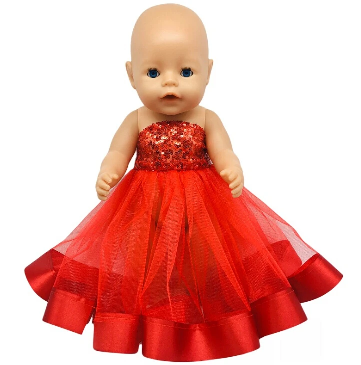 

Baby new born Fit 17 inch 43cm Doll Accessories Colorful Dress Doll Clothes For Baby Gift