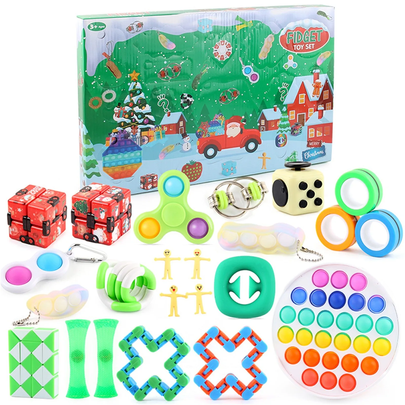 

2022 Advent Calendar Squeeze Toys Kids Gift 24Pcs Christmas Little Dolls Bubble Popping Anti Stress Squishy Sensory Fidget Sets