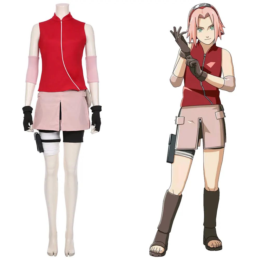 Косплей-костюм сакуры Haruno Женская юбка наряд карнавальные костюмы на Хэллоуин |