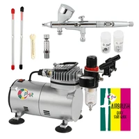 ophir pro 3 tips dual action airbrush kit with air compressor air brush gravity paint gun for nail art model hobby _ac089070