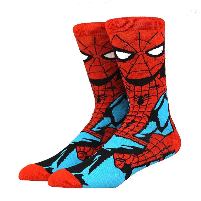 Носки мужские/женские с аниме принтом Marvel забавные индивидуальные мультяшным