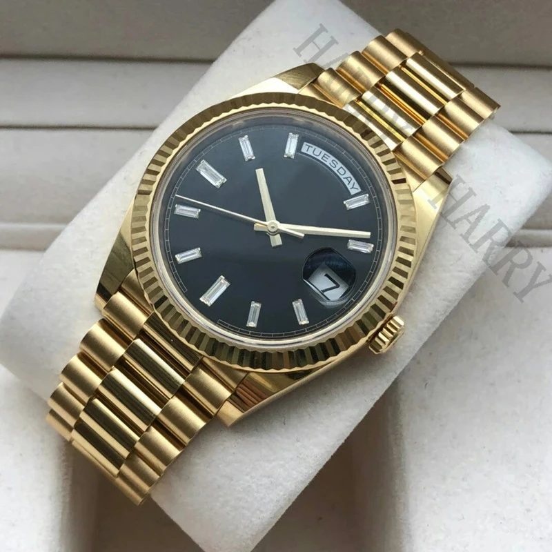 

2021 new 40mm DAY-DATE automatic mechanical men's sports watch green black dial sapphire glass watch stainless steel