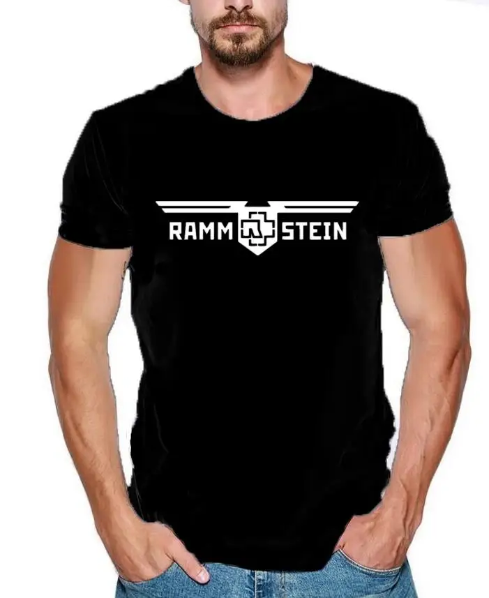 Мужская футболка для фитнеса с принтом Rammstein камуфляжная коротким рукавом