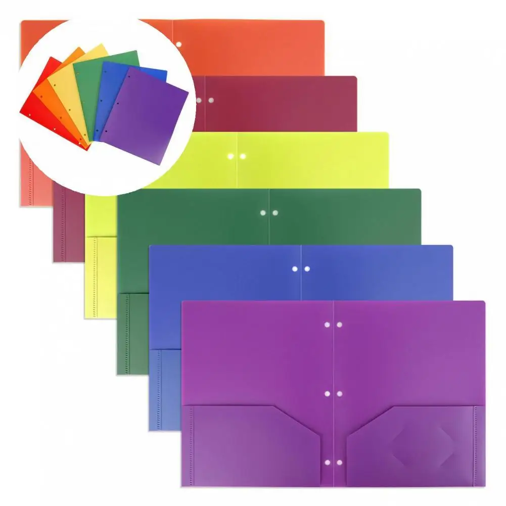 

6 шт., Пластиковые Разноцветные бумажные папки