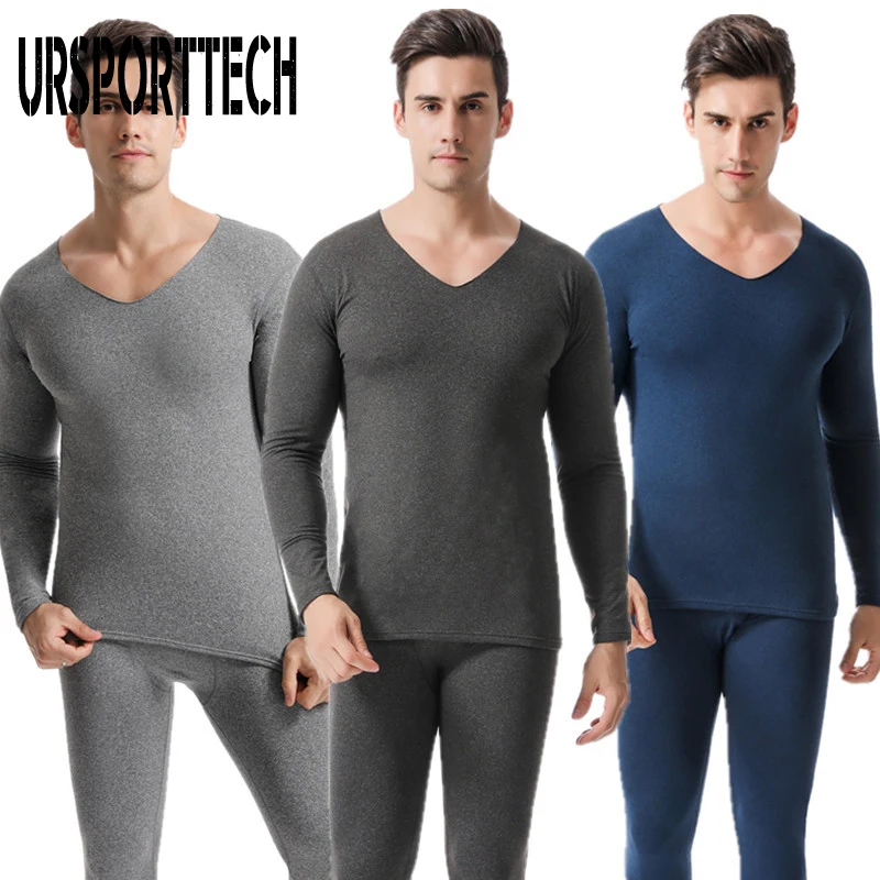 

URSPORTTECH Thermal Underwear For Men Sets Thermo Underwear Long Johns Winter Men Underwear Set Thermal Underwear Homme Clothing