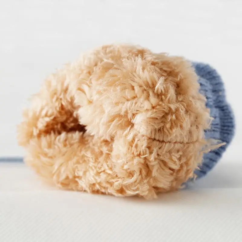 

1pair New 0-3 Years Old Cute Bear Cartoon Kids Gloves Winter Knit Wool Newborn Mittens Velvet Thick Children's Kids Keep Finger