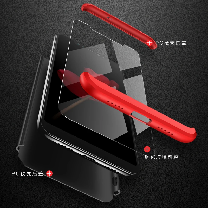 

Xiaomi Mi 8 SE 360 Case Mi8SE Colored 360 Degree Full Cover Matte Hard Cover Case For Xiaomi Mi8 SE M8 Mi 8SE with Glass Film
