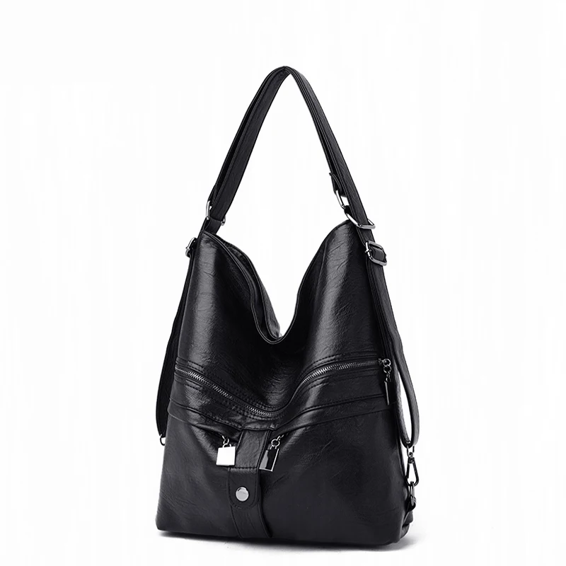 

Mtong New Autumn And Winter Chinese Fashion Women Backpack Large Capacity Waterproof PU Leather School Bag Cute Bear Pendant