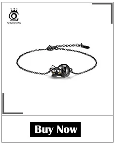 ORSA JEWELS, оригинальные женские ожерелья с черным котом и хвостом, подвески из натуральной 925 пробы, серебряные подвески, ювелирные изделия ASN101