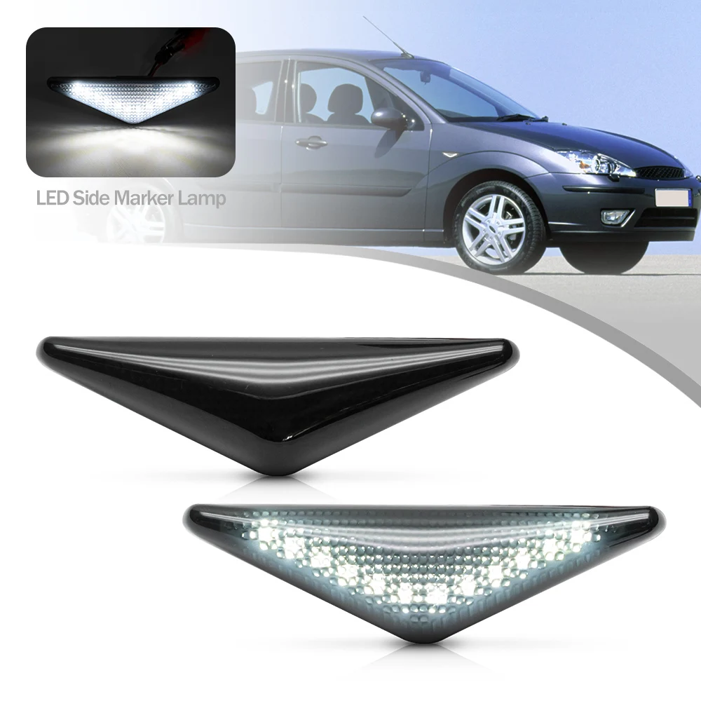 

2X Led White Side Marker Blinker Fender Turn Signal Indicator Lights For Ford Focus I MKI MK1 Mondeo III MK3 2000-2004 Bumper