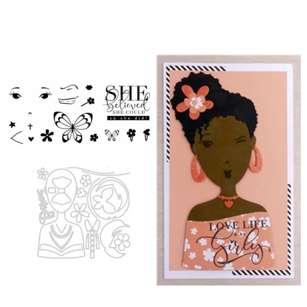 Прозрачные штампы и Вырубные для девочек сделай сам скрапбукинга/изготовления