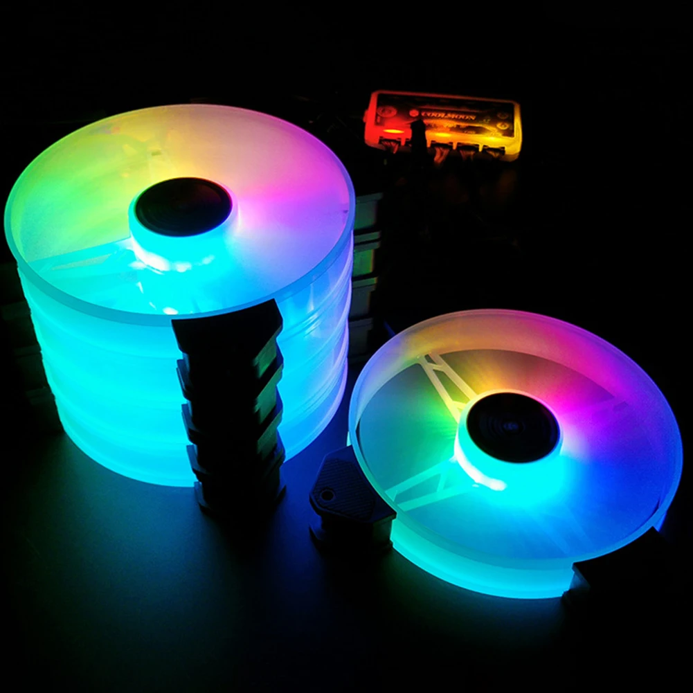 Бесшумный кулер COOLMOON 140 мм с RGB подсветкой бесшумный для ПК корпусом компьютера