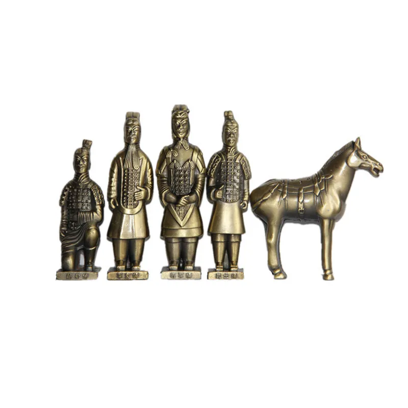 5 шт./компл. китайская статуя архаиза из терракотона воинов солдат бронзовая