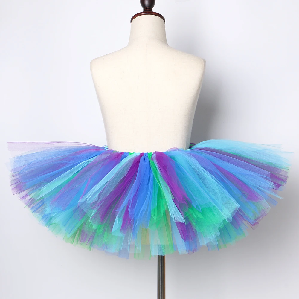 Русалки для девочек Павлин Юбка пачка Пышная юбка дня рождения вечерние детская