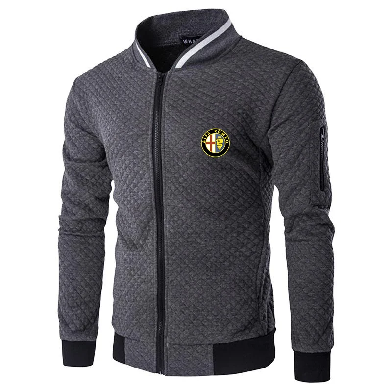 

ALFA ROMEO spring and autumn men's technology printing long-sleeved business casual sweatshirt jacket men's zipper pocket jacket