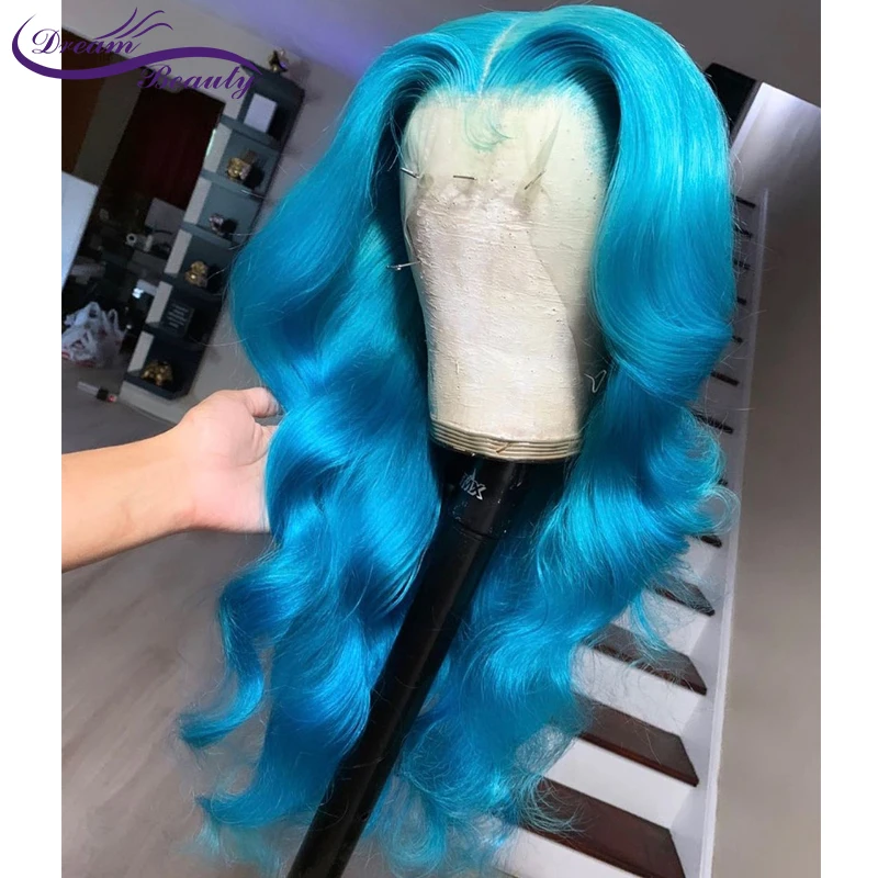 Синий Цветной #613 Синтетические волосы на кружеве парики из натуральных волос с
