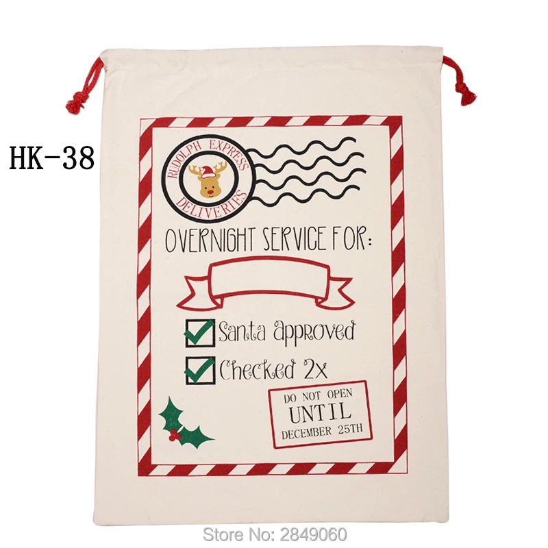 Оптовая продажа 38 видов рождественские мешки для Санта Клауса 20 шт./лот большой