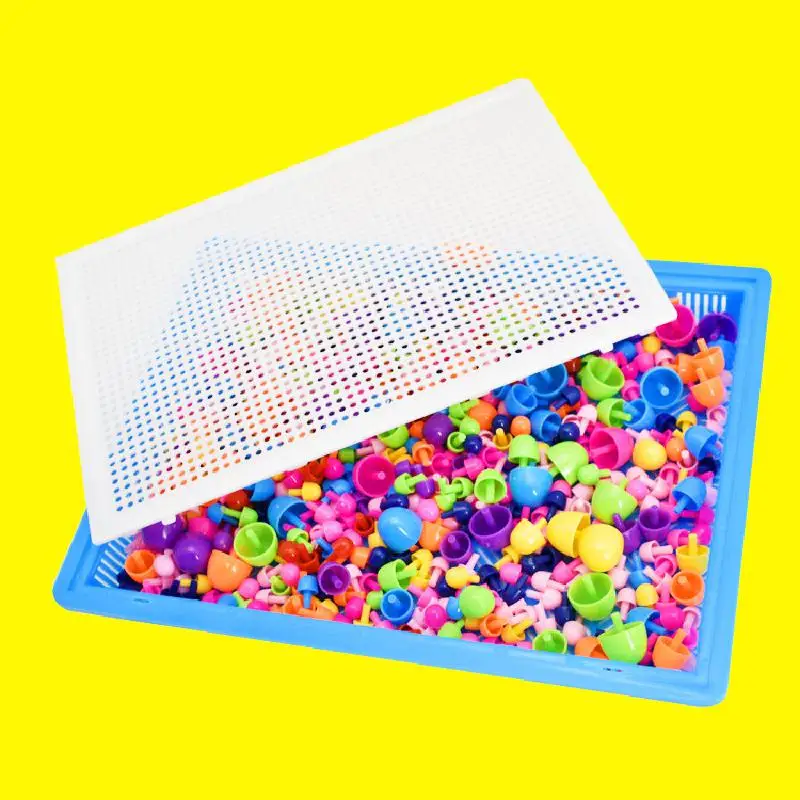 296 Pieces Of Diy Assembling Puzzle Creative Mushroom Nail Children's Educational Toy Clever Nail Plate To Send Drawings images - 6