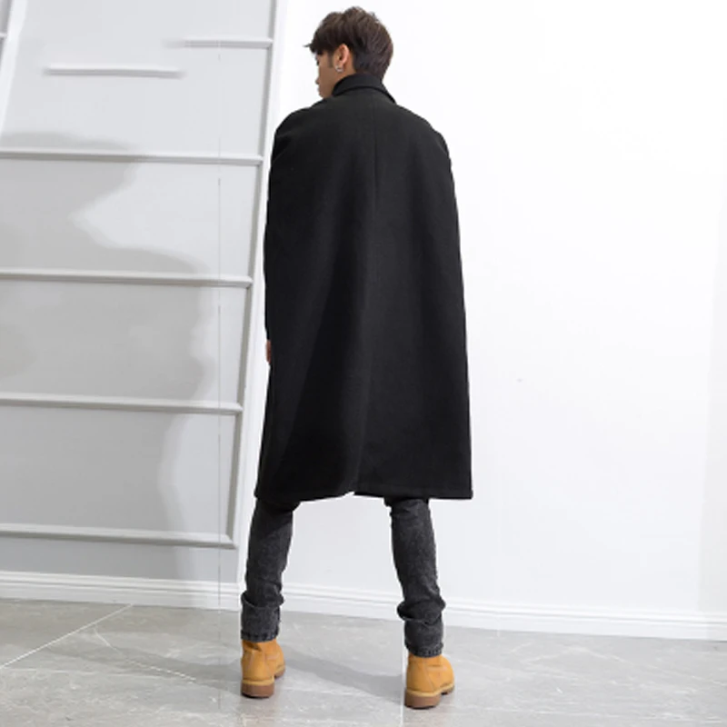 Накидка Мужская зимняя в стиле II длинная Праздничная накидка ярко красного цвета