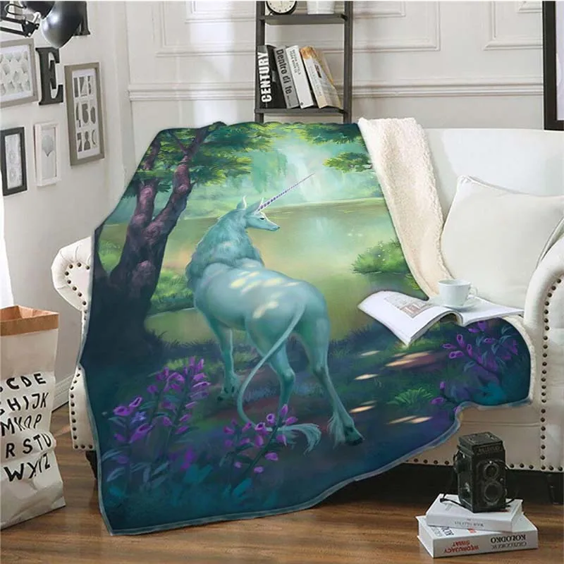 

Custom Size Unicorn Nap Blanket Super Soft For Spring Autumn Modern Line Art Sherpa Blanket Bedspread Throw Travel Dropship