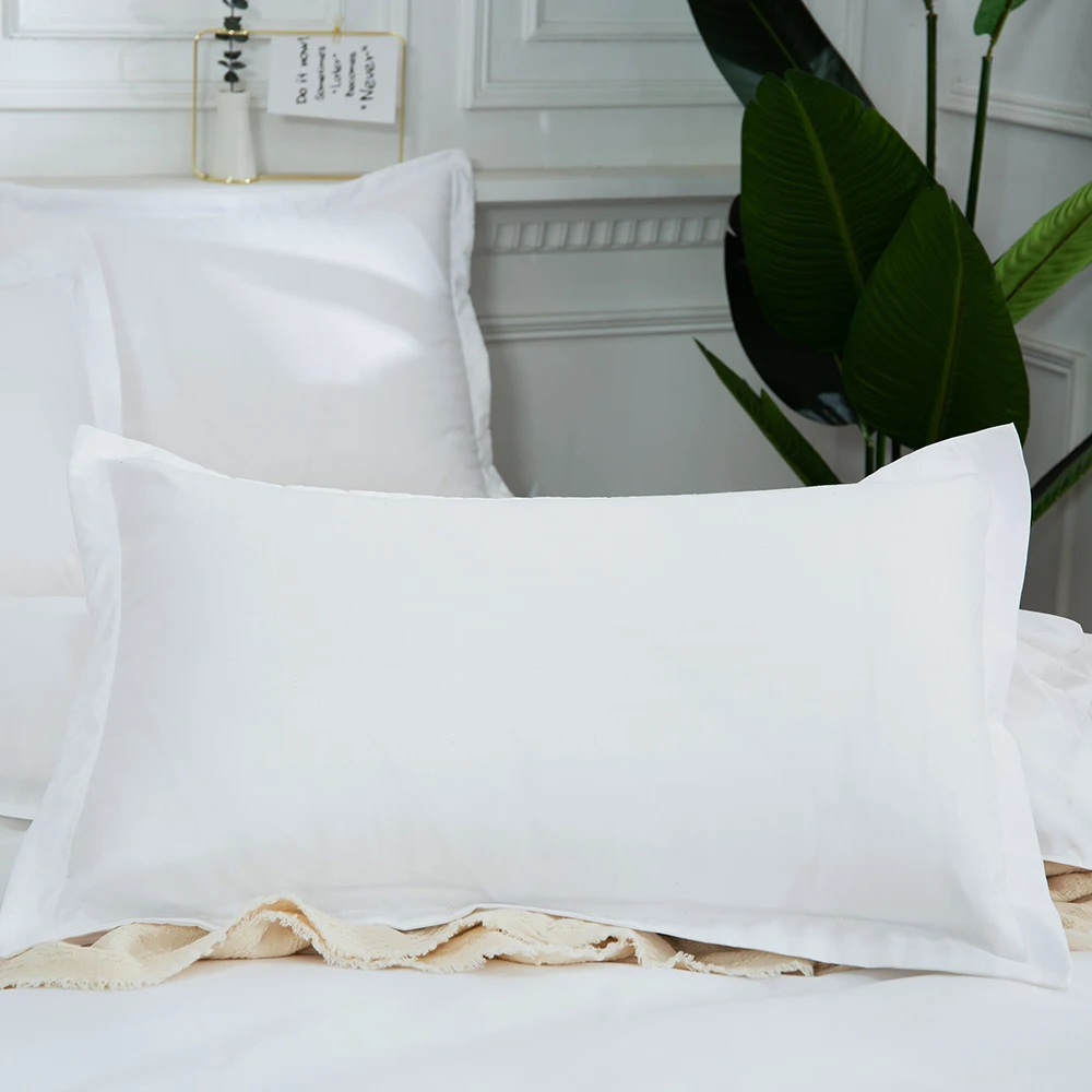 

Satin Strip Pillow Case Super Soft Egyptian Cotton Pillowcase 2 Pieces Pillow Cover For European Bed