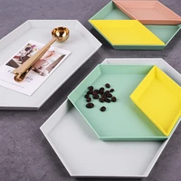 nordic geometric rhombus creative combination storage tray ins jewelry finishing storage box creative desktop fruit snack tray