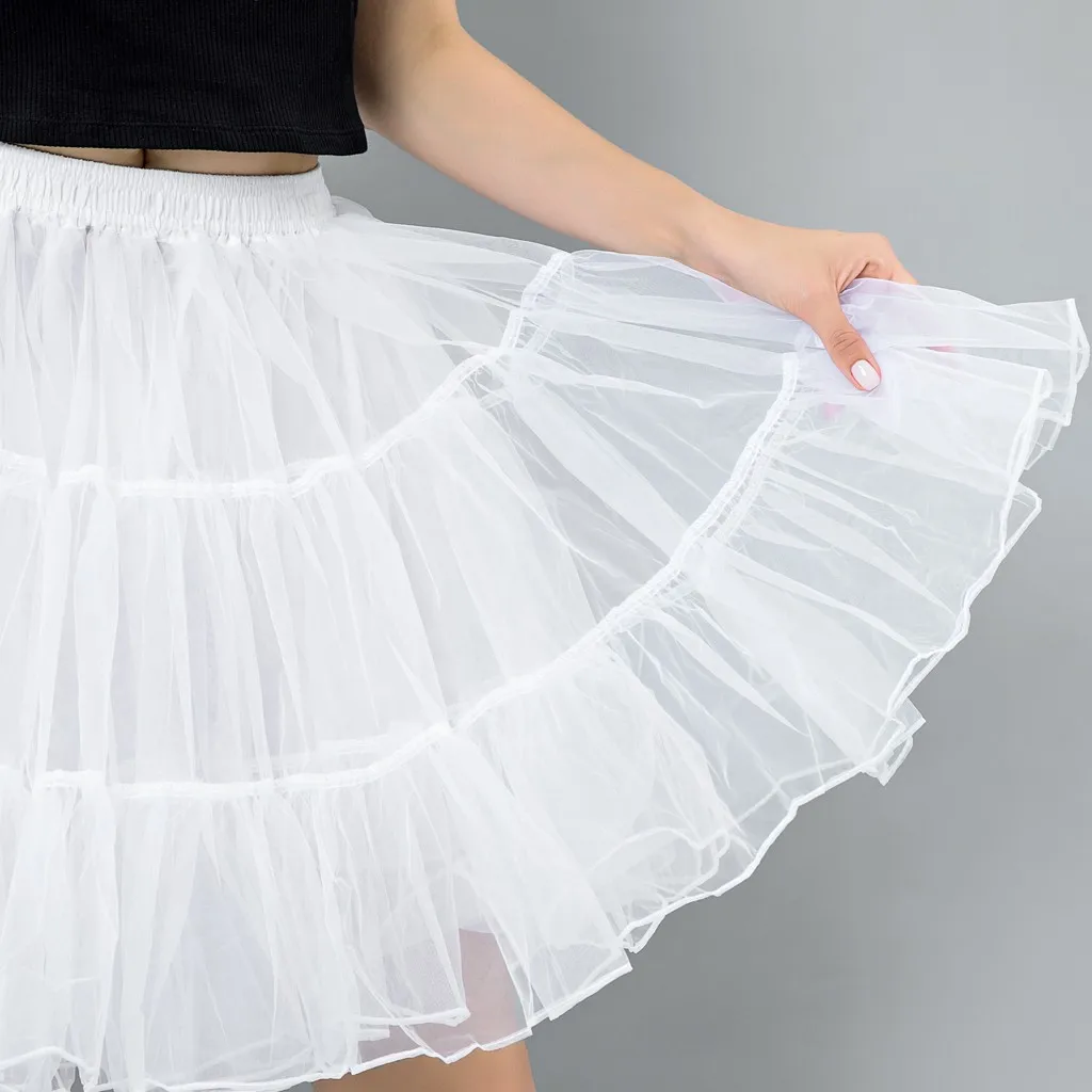 

Womail Women Skirt fashion White black kawaii Puffy Tulle Skirt Gauze Sweet Mini Skirt High Quality Adult Tutu Dancing Skirt
