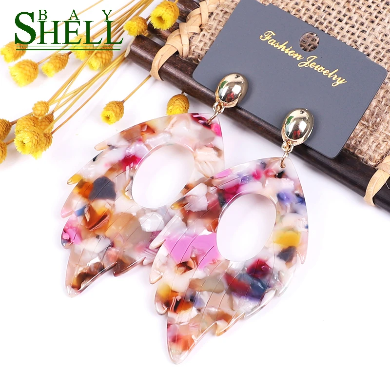 Shell bay2020 New Drop Earrings Jewelry Blue for Women Dangle Fashion Wholesale Leaf Earring Accessories Boho | Украшения и