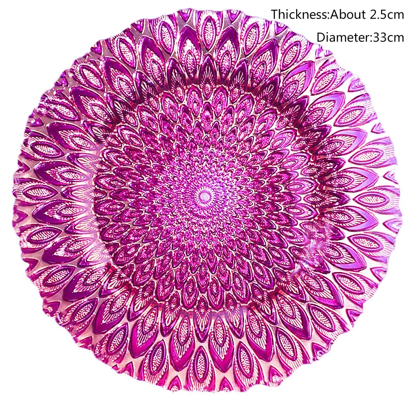 

Flower Shape Glass Storage Trays Wedding Plate Creative Treework Glass Fruit Bowl Golden Tableware Household Kitchen Decoration