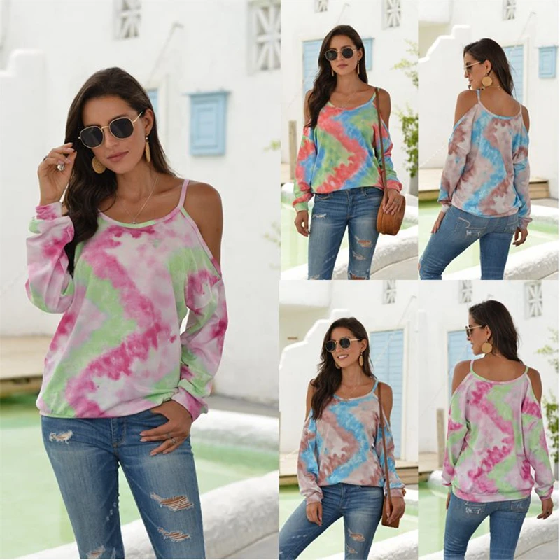 

Блузка Женская Осенняя свободная с круглым вырезом и принтом