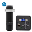 Микроскоп для ремонта печатных плат и микросхем телефона HD 2.0MP 30FS HDMI VGA промышленная электронная цифровая видеокамера 120X объектив с-креплением