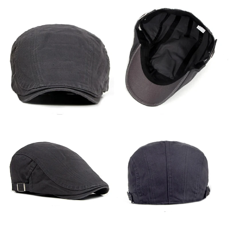 New Adjustable Beret Caps Men Outdoor Sun Breathable Flat Hats Cotton Berets for Casual Peaked Hat Visors Casquette | Аксессуары для