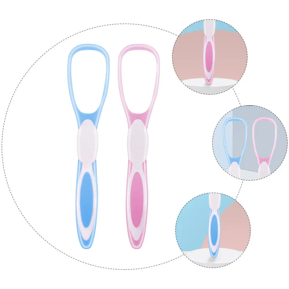 

2pcs Tongue Scraper Brush Cleaner Oral Cleaning Toothbrush Tongue Cleaners