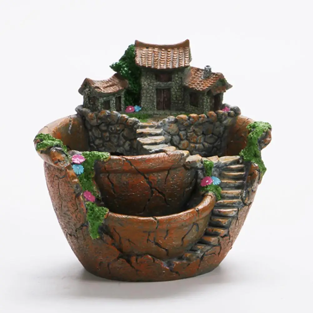 Креативный горшок для растений суккулентов с милой корзиной цветов сада