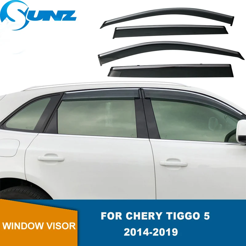 

Side Window Deflectors For Chery Tiggo 5 2014 2015 2016 2017 2018 2019 4pcs Sun Rain Deflector Window Visor Weather Shield SUNZ