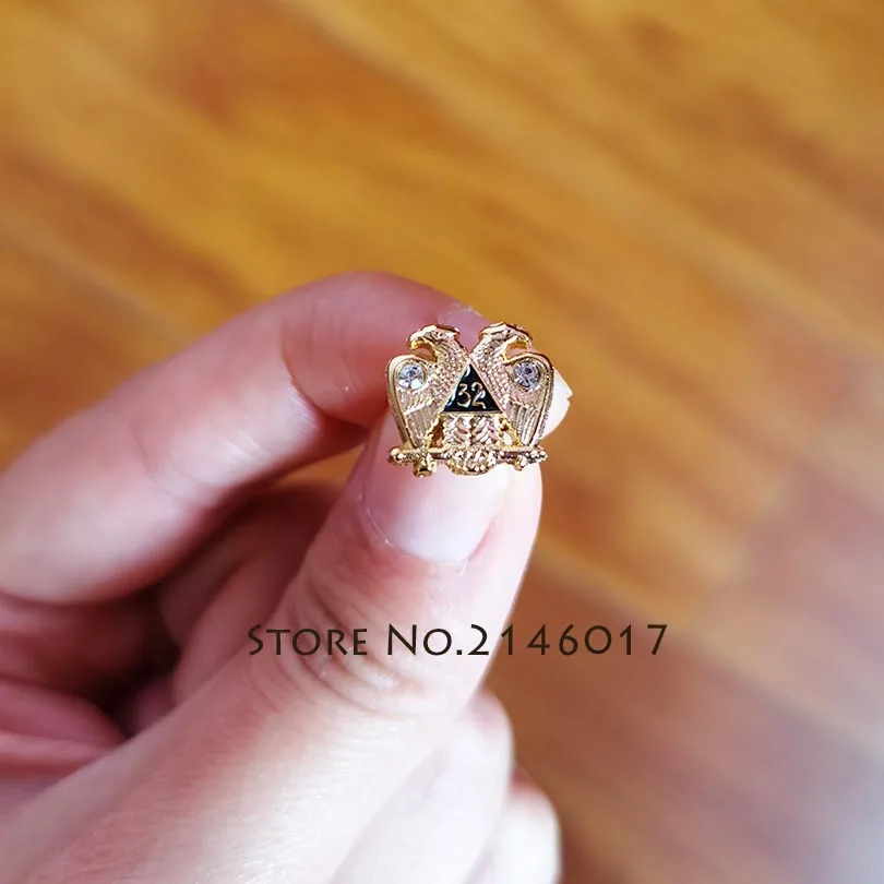 Броши на лацкан масонские пуховые 32 градуса двуглавый орел Шотландский Обряд