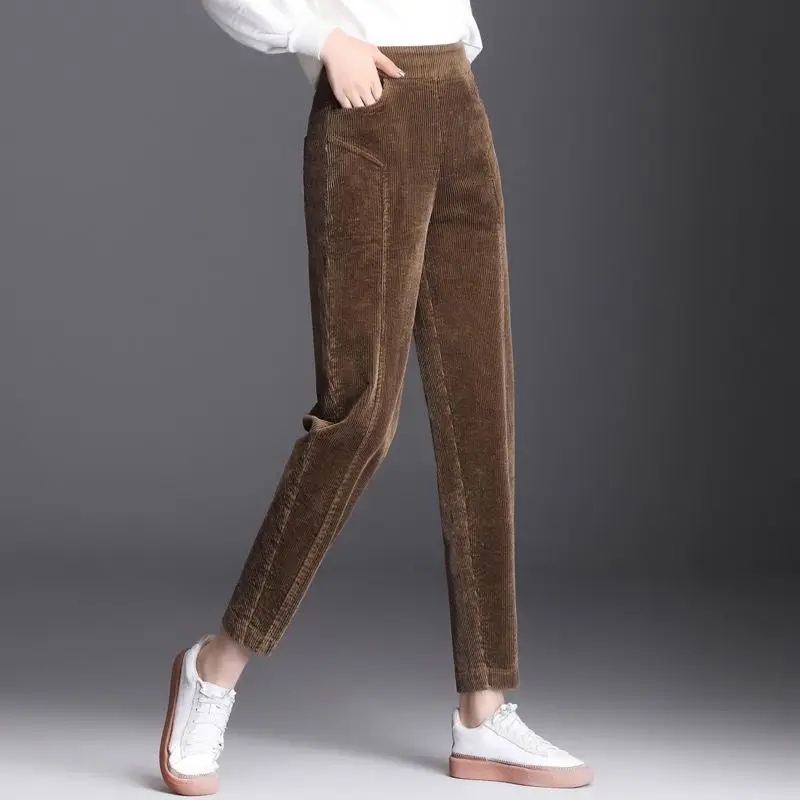 Женские брюки осень-зима женские Вельветовые свободные штаны-шаровары Pantalones De