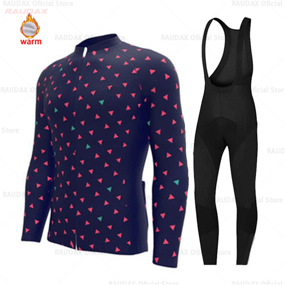 2021 зимний термальный флис для мужчин с длинным рукавом Велоспорт Джерси набор MTB