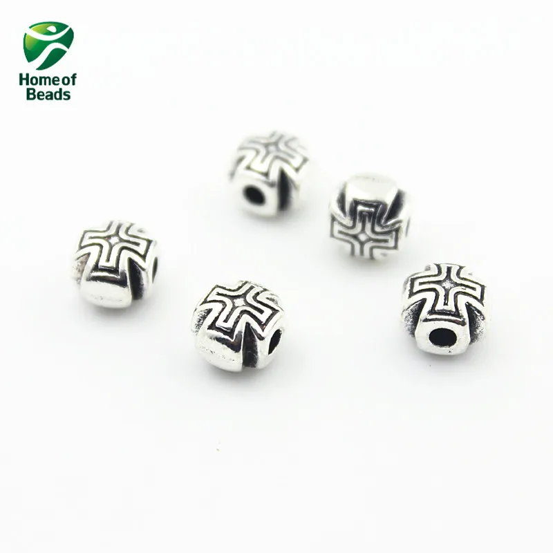 2020 новые модные оптовые античные серебряные бусины с крестом из сплава
