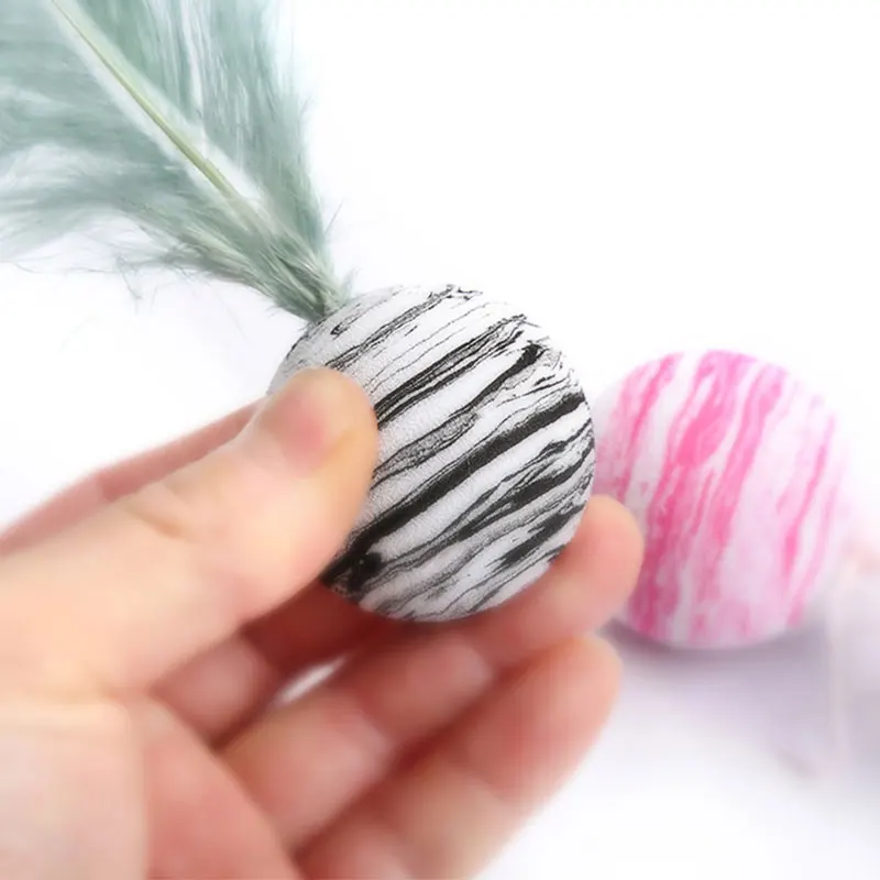 

Starry Sky Ball Plus Feathers Cute Cat Supplies Pet Product Foam Ball Funny Pet Toy Colorful Interactive Toy Cat Bite Toy