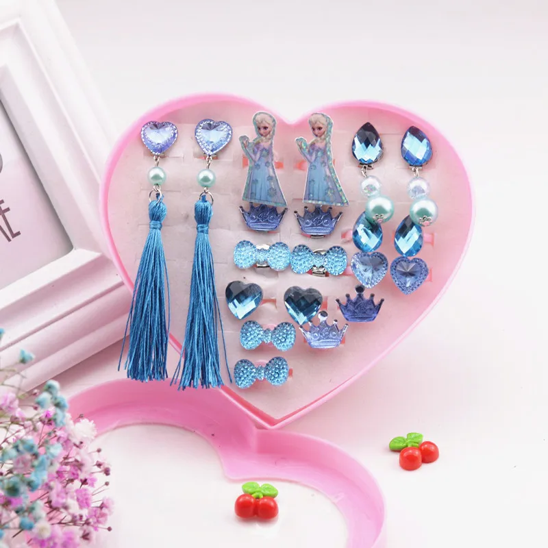 Детские клипсы Холодное сердце из мультфильма Disney серьги без отверстия для ушей +