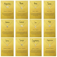 female elegant star zodiac sign 12 constellation necklaces pendants charm gold chain choker necklaces for women jewelry dropship