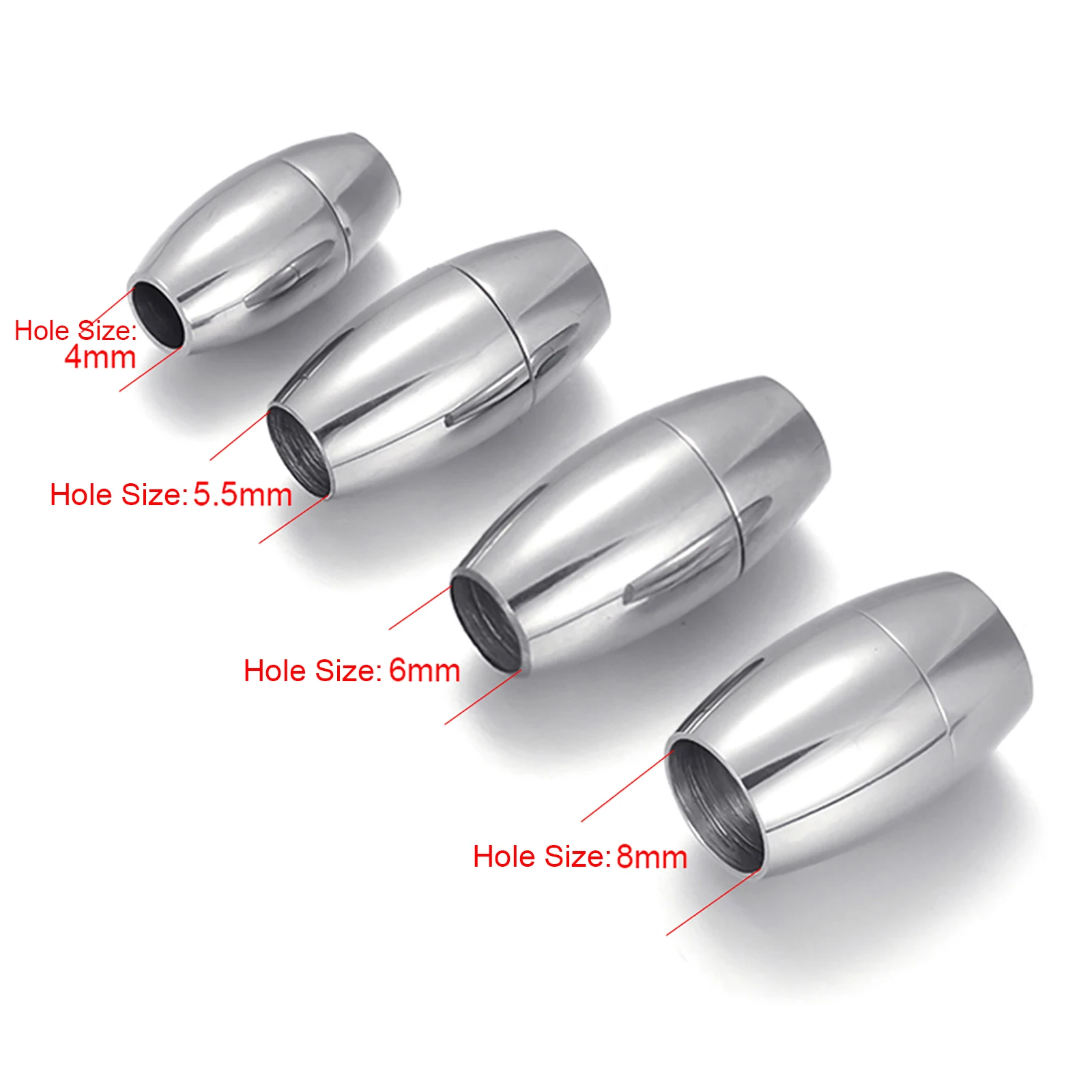 2 застежки из нержавеющей стали магнитные отверстие 4 мм 5 6 8 кожаный шнур