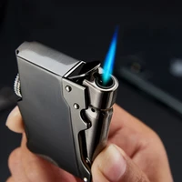 windproof butane lighter creative blue flame torch jet inflatable lighter cigarette accessories men and women gifts