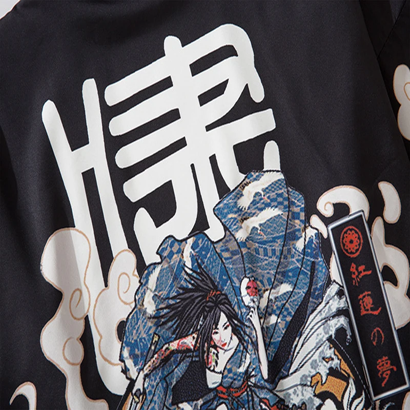 Халат для девушек в японском стиле Аниме кимоно с тигром и китайским драконом